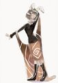 Pepper Lily having an arm outstretched. Art by CapChu, (2021).